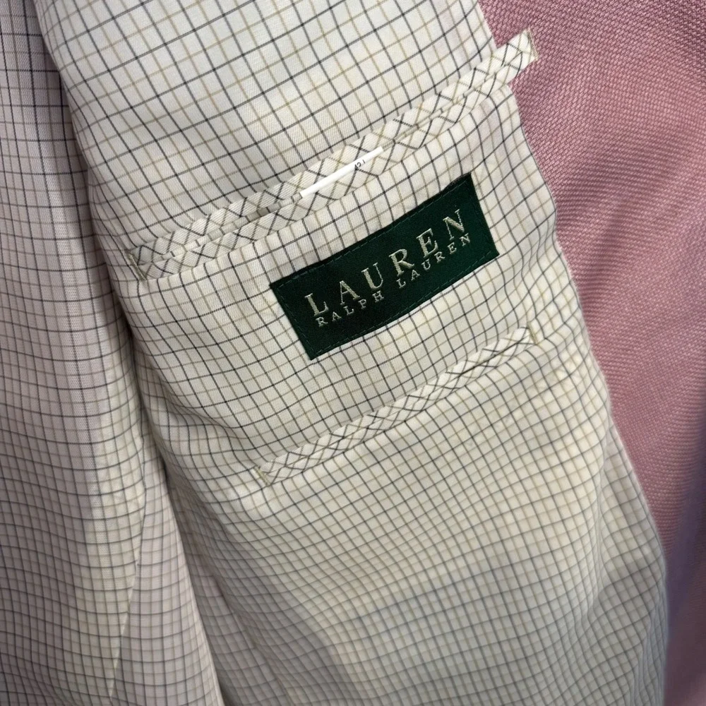 Lauren Ralph Lauren Mens Pink Linen Blend 2-Button Sport Coat Blazer 42L Macy's
